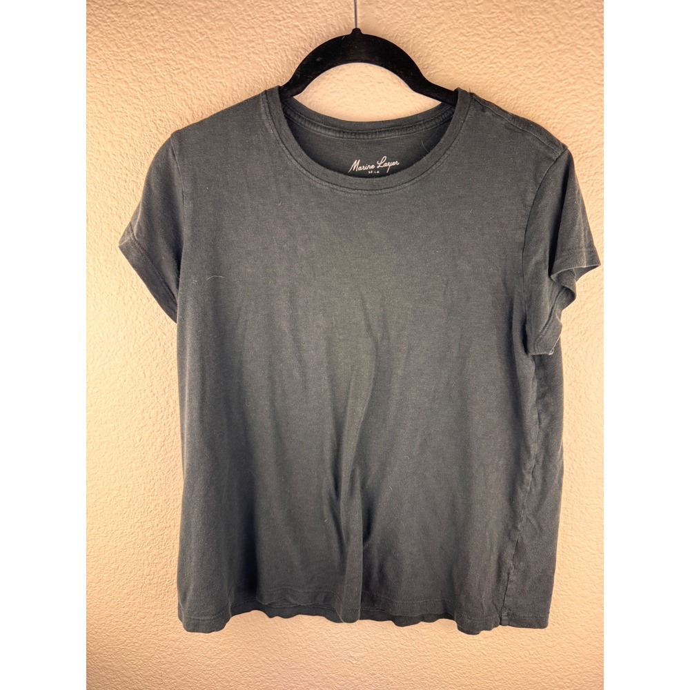 Marine Layer Womens Crew Neck Short Sleeve T Shirt Gray Size S‎ Classic